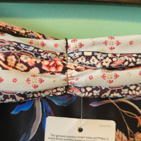 Seafolly High Cut Bikini Bottoms Black Floral US New - Picture 3 of 6